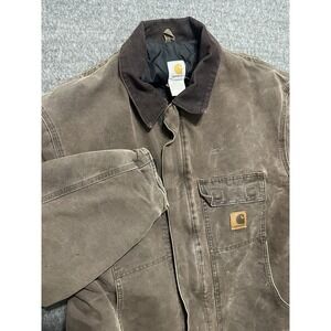 Carhartt Jacket Mens 2XL Tall Workwear Canvas Duck C26CHT Made USA Distressed